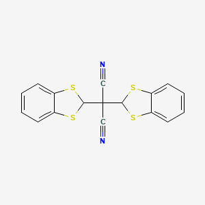 molecular formula C17H10N2S4 B14610268 Propanedinitrile, bis(1,3-benzodithiol-2-yl)- CAS No. 59376-12-4