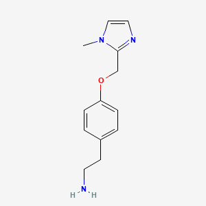 molecular formula C13H17N3O B1461050 2-{4-[(1-methyl-1H-imidazol-2-yl)methoxy]phenyl}ethan-1-amine CAS No. 1181346-01-9