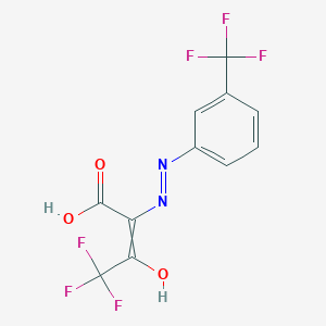 molecular formula C11H6F6N2O3 B1461059 4,4,4-trifluoro-3-oxo-2-{(E)-2-[3-(trifluoromethyl)phenyl]hydrazono}butanoic acid CAS No. 478066-87-4