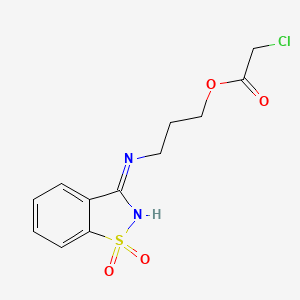 3-[(1,1-Dioxido-1,2-benzothiazol-3-yl)amino]propyl chloroacetate