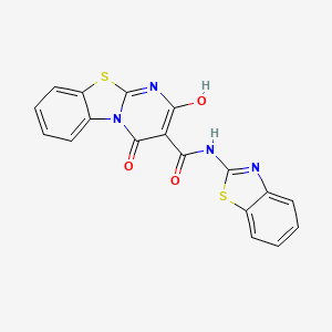 molecular formula C18H10N4O3S2 B1461064 N-(1,3-benzothiazol-2-yl)-2-hydroxy-4-oxo-4H-pyrimido[2,1-b][1,3]benzothiazole-3-carboxamide CAS No. 149194-61-6