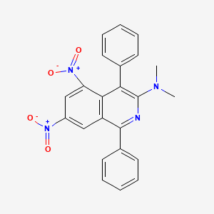 molecular formula C23H18N4O4 B14610722 N,N-Dimethyl-5,7-dinitro-1,4-diphenylisoquinolin-3-amine CAS No. 60719-09-7