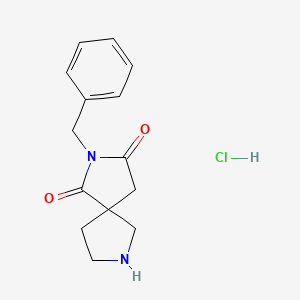 molecular formula C14H17ClN2O2 B1461089 2-Benzyl-2,7-diazaspiro[4.4]nonane-1,3-dione hydrochloride CAS No. 1949836-83-2