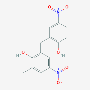 molecular formula C14H12N2O6 B14610894 Phenol, 2-[(2-hydroxy-5-nitrophenyl)methyl]-6-methyl-4-nitro- CAS No. 57693-39-7