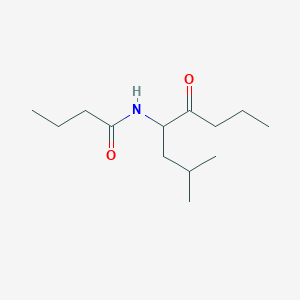 molecular formula C13H25NO2 B14611027 Butanamide, N-[1-(2-methylpropyl)-2-oxopentyl]- CAS No. 59900-28-6