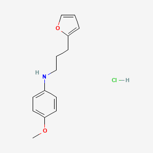 molecular formula C14H18ClNO2 B14611167 N-[3-(furan-2-yl)propyl]-4-methoxyaniline;hydrochloride CAS No. 57696-83-0