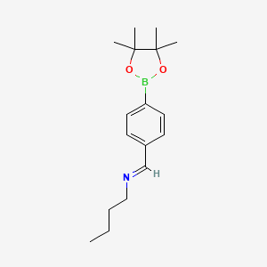molecular formula C17H26BNO2 B1461127 (E)-butyl({[4-(tetramethyl-1,3,2-dioxaborolan-2-yl)phenyl]methylidene})amine CAS No. 871366-36-8