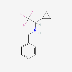 molecular formula C12H14F3N B1461132 N-benzyl-1-cyclopropyl-2,2,2-trifluoroethan-1-amine CAS No. 1871177-55-7