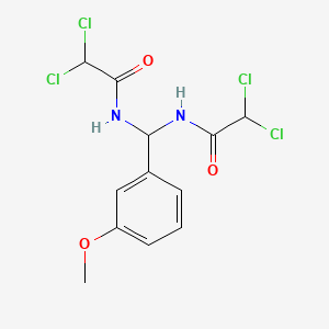 molecular formula C12H12Cl4N2O3 B14611482 Acetamide, N,N'-[(3-methoxyphenyl)methylene]bis[2,2-dichloro- CAS No. 58085-11-3