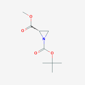 molecular formula C9H15NO4 B146115 (S)-1-Tert-butyl 2-methyl aziridine-1,2-dicarboxylate CAS No. 126496-79-5