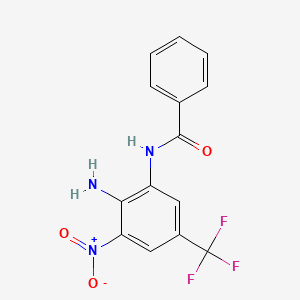 molecular formula C14H10F3N3O3 B14611520 N-[2-Amino-3-nitro-5-(trifluoromethyl)phenyl]benzamide CAS No. 57421-00-8