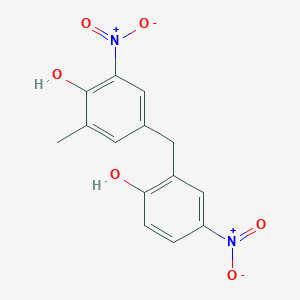 molecular formula C14H12N2O6 B14611843 Phenol, 4-[(2-hydroxy-5-nitrophenyl)methyl]-2-methyl-6-nitro- CAS No. 57693-46-6