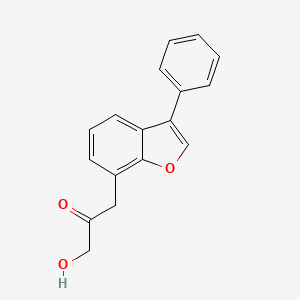 molecular formula C17H14O3 B14611906 1-Hydroxy-3-(3-phenyl-1-benzofuran-7-yl)propan-2-one CAS No. 59132-62-6