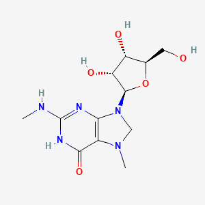 9-((2R,3R,4S,5R)-3,4-Dihydroxy-5-(hydroxymethyl)tetrahydrofuran-2-yl)-7-methyl-2-(methylamino)-1,7,8,9-tetrahydro-6H-purin-6-one