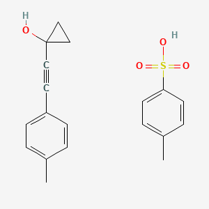 molecular formula C19H20O4S B14611961 4-Methylbenzenesulfonic acid;1-[2-(4-methylphenyl)ethynyl]cyclopropan-1-ol CAS No. 60512-41-6