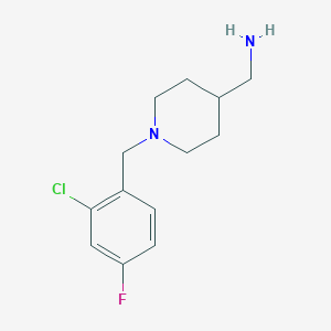 {1-[(2-Chloro-4-fluorophenyl)methyl]piperidin-4-yl}methanamine