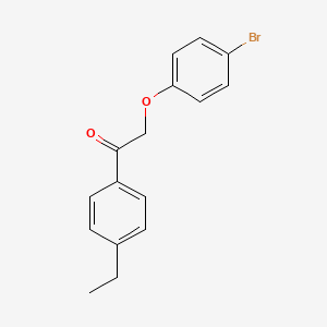 molecular formula C16H15BrO2 B14612085 Ethanone, 2-(4-bromophenoxy)-1-(4-ethylphenyl)- CAS No. 60642-74-2