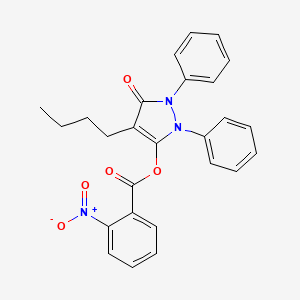 molecular formula C26H23N3O5 B14612275 3-(o-Nitrobenzoyl)phenylbutazone CAS No. 58943-52-5