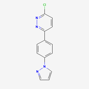 molecular formula C13H9ClN4 B1461238 3-chloro-6-[4-(1{H}-pyrazol-1-yl)phenyl]pyridazine CAS No. 1175632-86-6