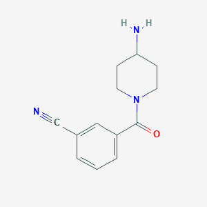 molecular formula C13H15N3O B1461262 3-(4-Aminopiperidine-1-carbonyl)benzonitrile CAS No. 915866-46-5