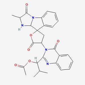 molecular formula C28H28N4O6 B14612730 N-Deoxy-2'-demethyltryptoquivaline A CAS No. 60676-58-6