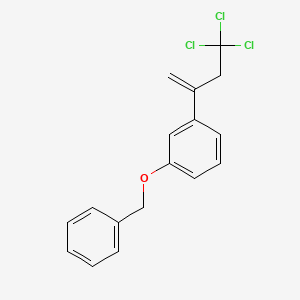molecular formula C17H15Cl3O B14613077 1-(Benzyloxy)-3-(4,4,4-trichlorobut-1-en-2-yl)benzene CAS No. 60795-32-6