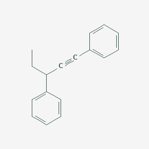 molecular formula C17H16 B14613128 Benzene, 1,1'-(3-ethyl-1-propyne-1,3-diyl)bis- CAS No. 58040-59-8