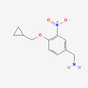 4-Cyclopropylmethoxy-3-nitrobenzylamine