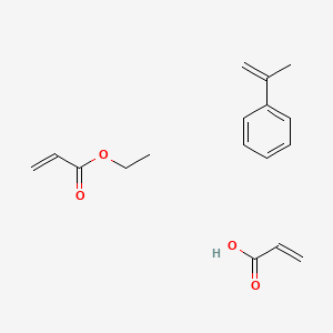 molecular formula C17H22O4 B14613337 Ethyl prop-2-enoate;prop-2-enoic acid;prop-1-en-2-ylbenzene CAS No. 58639-86-4