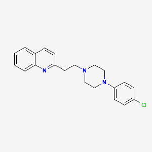 molecular formula C21H22ClN3 B14613490 Quinoline, 2-(2-(4-(4-chlorophenyl)-1-piperazinyl)ethyl)- CAS No. 57961-96-3