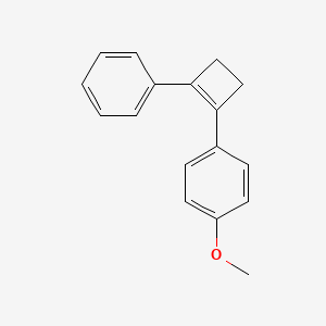 molecular formula C17H16O B14613845 Benzene, 1-methoxy-4-(2-phenyl-1-cyclobuten-1-yl)- CAS No. 58368-36-8