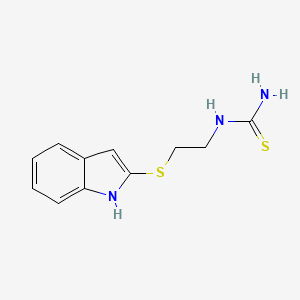 molecular formula C11H13N3S2 B14614078 N-{2-[(1H-Indol-2-yl)sulfanyl]ethyl}thiourea CAS No. 61021-90-7