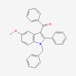 molecular formula C29H23NO2 B14614181 Methanone, [5-methoxy-2-phenyl-1-(phenylmethyl)-1H-indol-3-yl]phenyl- CAS No. 57168-09-9