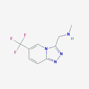 molecular formula C9H9F3N4 B1461426 N-methyl-1-(6-(trifluoromethyl)-[1,2,4]triazolo[4,3-a]pyridin-3-yl)methanamine CAS No. 1094353-74-8