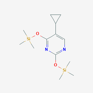 molecular formula C13H24N2O2Si2 B14614427 Pyrimidine, 5-cyclopropyl-2,4-bis[(trimethylsilyl)oxy]- CAS No. 59968-56-8