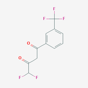 molecular formula C11H7F5O2 B1461453 4,4-Difluoro-1-(3-trifluoromethyl-phenyl)-butane-1,3-dione CAS No. 911112-56-6