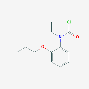 molecular formula C12H16ClNO2 B14614561 Carbamic chloride, ethyl(2-propoxyphenyl)- CAS No. 59732-08-0