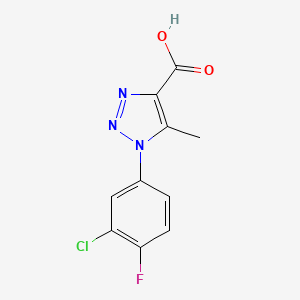 molecular formula C10H7ClFN3O2 B1461459 1-(3-chloro-4-fluorophenyl)-5-methyl-1H-1,2,3-triazole-4-carboxylic acid CAS No. 1094411-42-3