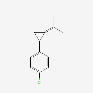 molecular formula C12H13Cl B14614624 Benzene, 1-chloro-4-[(1-methylethylidene)cyclopropyl]- CAS No. 57765-59-0