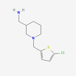 molecular formula C11H17ClN2S B1461478 {1-[(5-Chlorothiophen-2-yl)methyl]piperidin-3-yl}methanamine CAS No. 1019380-63-2