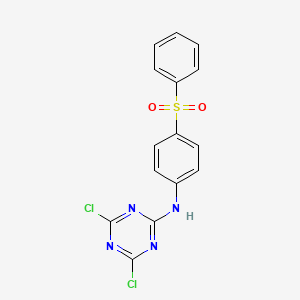 molecular formula C15H10Cl2N4O2S B14614875 N-[4-(Benzenesulfonyl)phenyl]-4,6-dichloro-1,3,5-triazin-2-amine CAS No. 57142-56-0