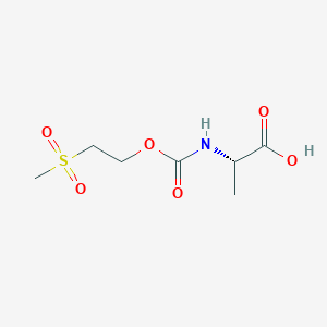 molecular formula C7H13NO6S B14614898 N-{[2-(Methanesulfonyl)ethoxy]carbonyl}-L-alanine CAS No. 57849-45-3