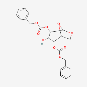 molecular formula C22H22O9 B14614907 Benzyl (3-hydroxy-2-phenylmethoxycarbonyloxy-6,8-dioxabicyclo[3.2.1]octan-4-yl) carbonate CAS No. 57649-26-0