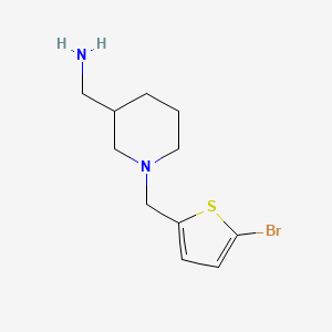 {1-[(5-Bromothiophen-2-yl)methyl]piperidin-3-yl}methanamine