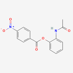 molecular formula C15H12N2O5 B14614947 Acetamide, N-[2-[(4-nitrobenzoyl)oxy]phenyl]- CAS No. 60949-48-6