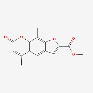 molecular formula C15H12O5 B14615074 7H-Furo(3,2-g)(1)benzopyran-2-carboxylic acid, 5,9-dimethyl-7-oxo-, methyl ester CAS No. 60627-03-4