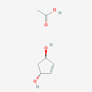 molecular formula C7H12O4 B14615106 acetic acid;(1R,3R)-cyclopent-4-ene-1,3-diol CAS No. 60410-15-3