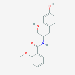 molecular formula C17H19NO4 B14615336 N-[1-Hydroxy-3-(4-hydroxyphenyl)propan-2-yl]-2-methoxybenzamide CAS No. 60142-62-3