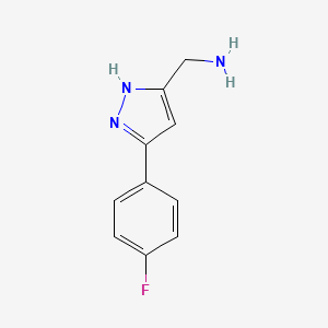 molecular formula C10H10FN3 B1461555 (3-(4-fluorophenyl)-1H-pyrazol-5-yl)methanamine CAS No. 1239130-64-3