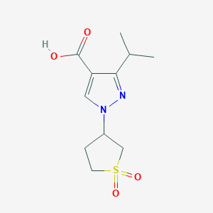molecular formula C11H16N2O4S B1461562 1-(1,1-dioxo-1lambda6-thiolan-3-yl)-3-(propan-2-yl)-1H-pyrazole-4-carboxylic acid CAS No. 1152509-17-5
